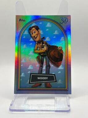 2025 Topps Toy Story Woody 30th Anniversary Rainbow Foil Refractor Disney